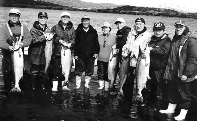King salmon fishing in Kodiak, Alaska, August 1998